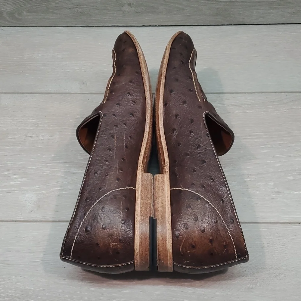 Donald j Pliner Mens Mathis Loafer Ostrich Leather Slip on dress shoes sz 7